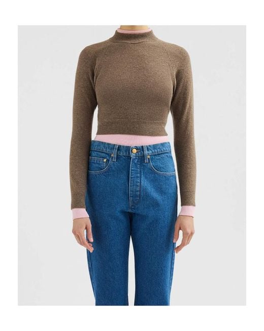 Jil Sander Green Cropped Jumper