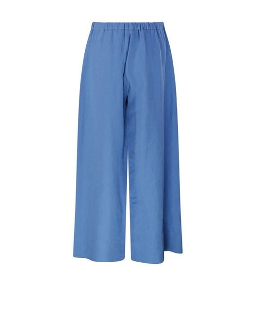 Max Mara Blue 'S Aurora Wide-Leg Pants