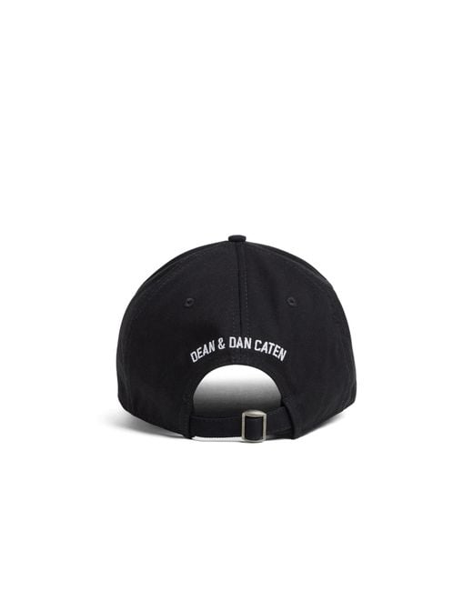 DSquared² Black Icon Logo Printed Baseball Cap for men