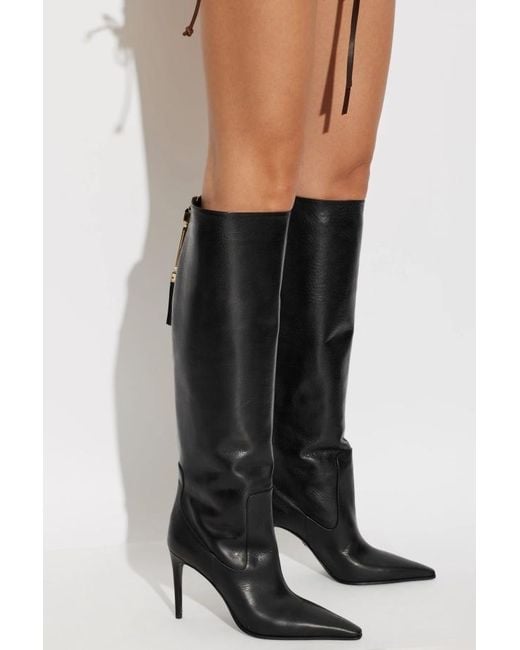 DSquared² Black High-Heeled Tall Boots