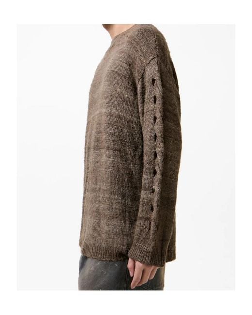 Our Legacy Brown Textured Silk Knitted Sweater for men
