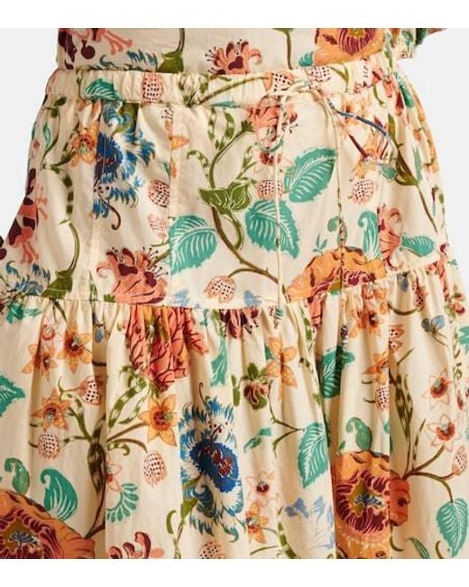 Ulla Johnson Metallic Theodora Floral Cotton Midi Skirt