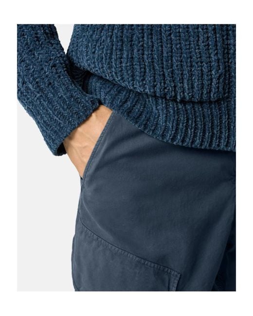 Stone Island Blue Loose-Fit Cargo Trousers With Snap Pockets for men