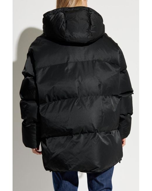 DSquared² Black Logo Printed Quilted Hooded Down Coat