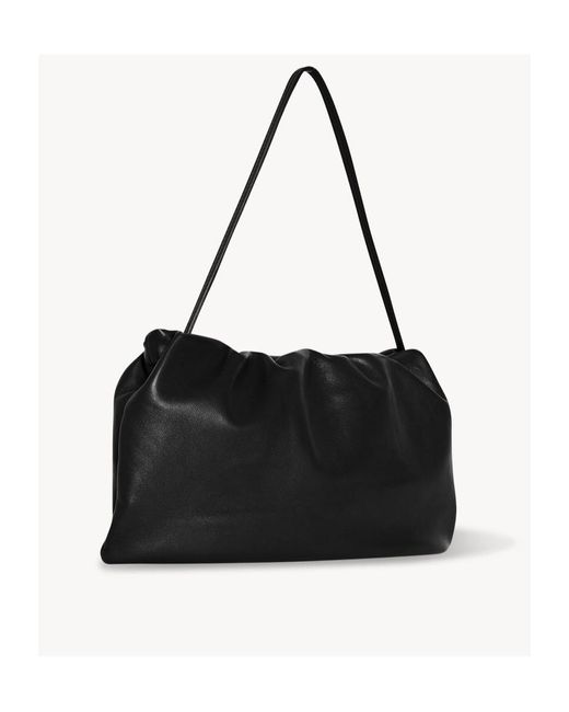 The Row Black Xl Bourse Pleated Tote