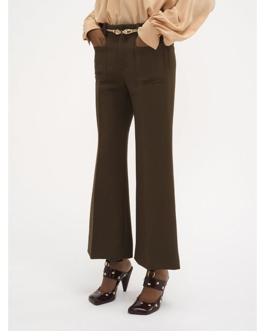 Chloé Brown Wool Bell-Bottom Pants