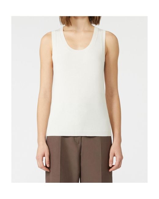 Weekend by Maxmara White Stretch Viscose Top