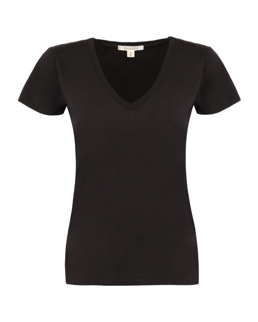 Nili Lotan Black Carol V Neck Tee