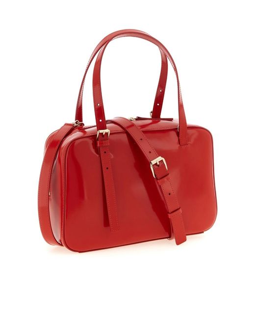 A.P.C. Red Zipped Top Handle Tote Bag