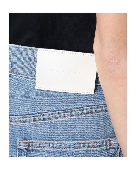 Loulou de Saison Blue Organic Denim Straight-Leg Jeans
