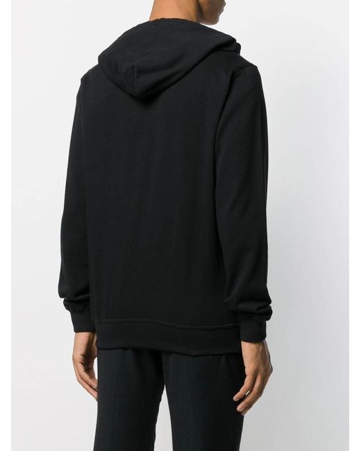 Paul & Shark Black Logo Printed Hooded Casual Jacket for men