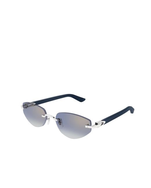 Cartier White Oval Frame Sunglasses