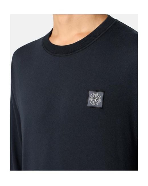 Stone Island Blue Slim-Fit Long-Sleeve T-Shirt With 'Fissato' Effect for men