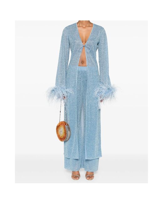 Oseree Blue Tie Detail Dress