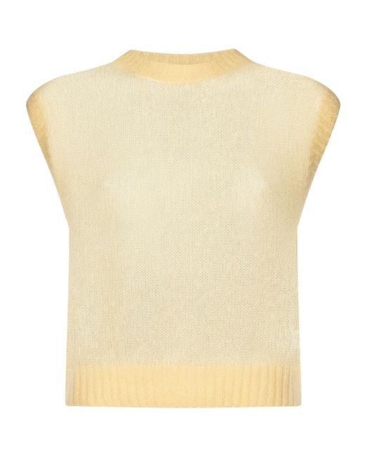 Brunello Cucinelli Natural Crewneck Knitted Sleeveless Top