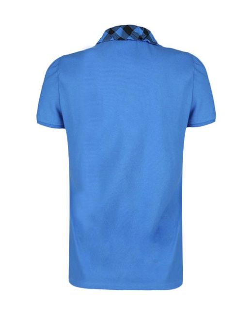 Burberry Blue Button Polo Shirt