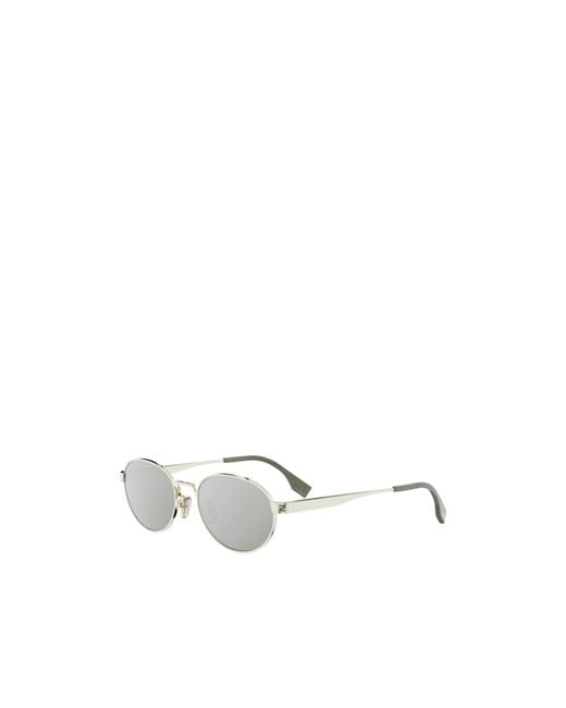 Fendi White Eyewear Oval Frame Sunglasses for men