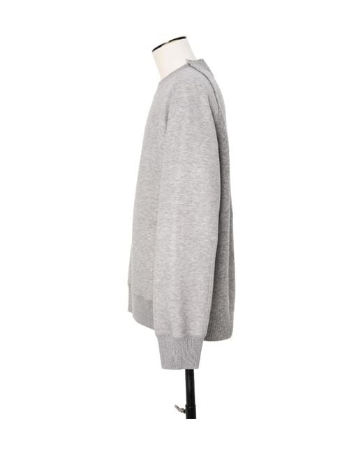 Sacai Wool Knit X Sponge Sweat Pullover in Gray for Men | Lyst