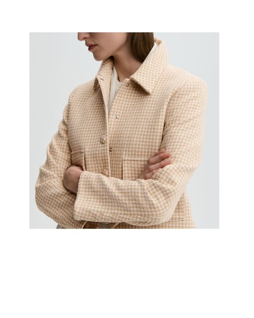 By Malene Birger Natural Annie Houndstooth-Pattern Cropped Jacket