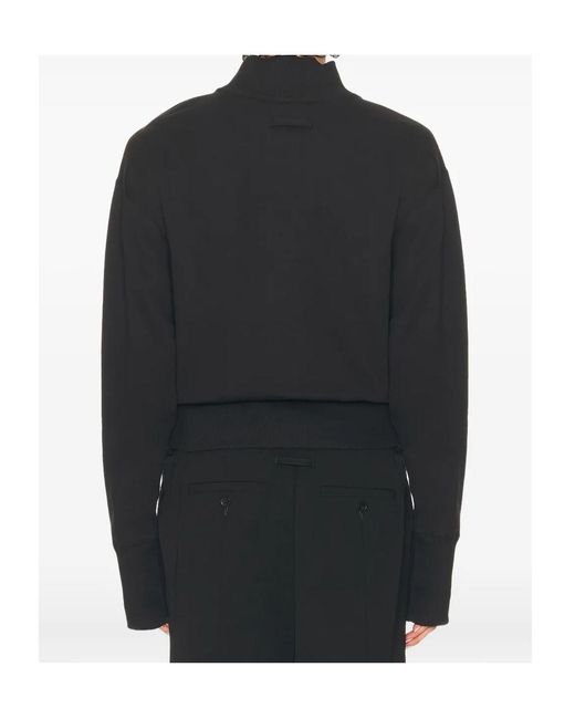 Jean Paul Gaultier Black Mock-Neck Long-Sleeve Sweatshirt