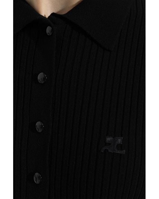 Courreges Black Long-Sleeved Dress