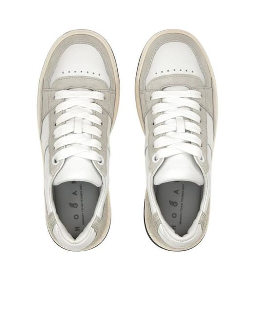 Hogan White Chamallow Lace-Up Sneakers for men