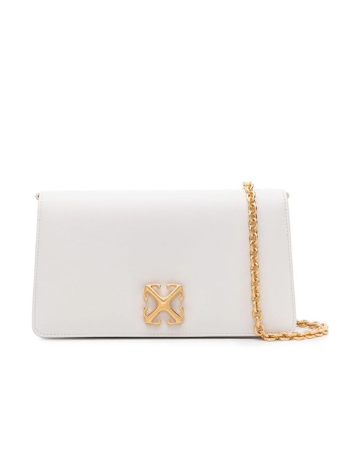 Off-White c/o Virgil Abloh White Jitney 1.7 Leather Shoulder Bag