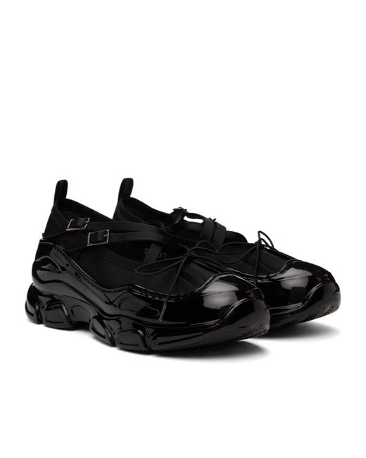Simone Rocha Black Round Toe Panelled Ballerines