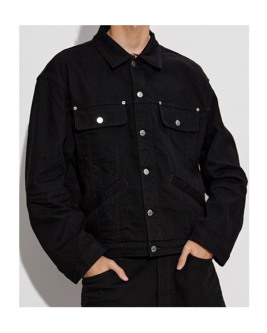 DSquared² Black Icon Logo Embossed Denim Jacket for men