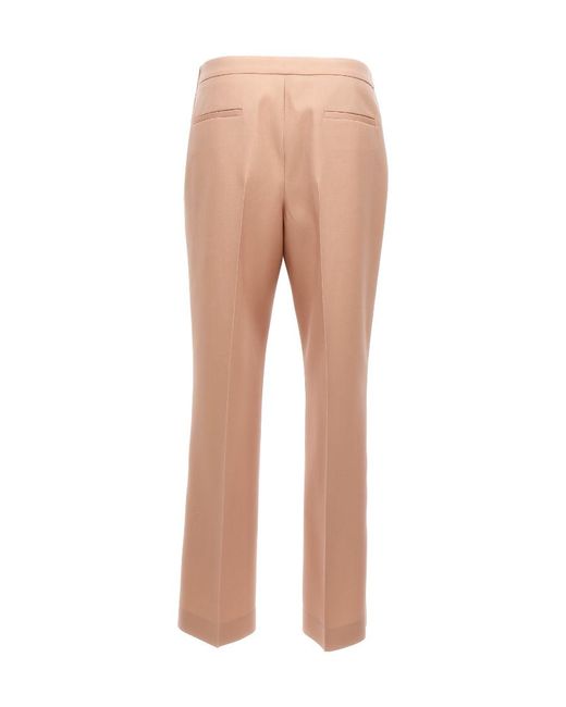 Jil Sander Natural Pleated Straight Leg Pants