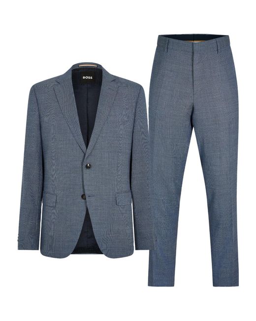 Boss Blue Three-Piece Suit for men