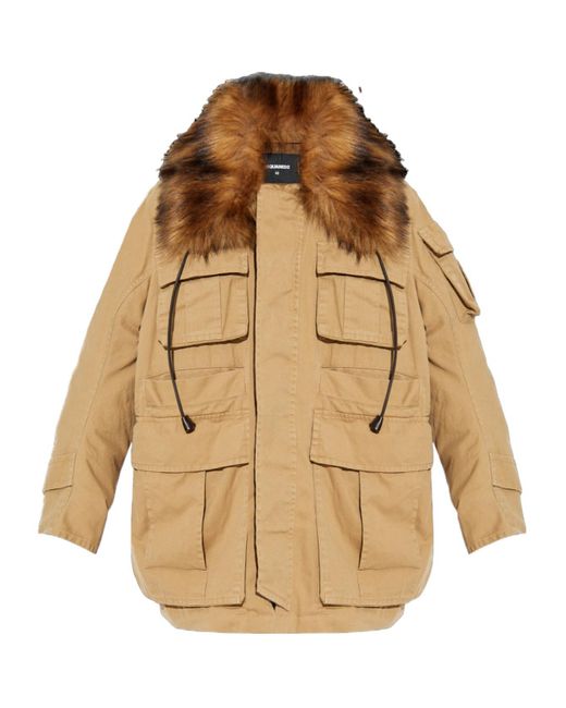 DSquared² Natural Military Fur Collar Parka