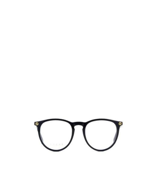 Gucci White Eyewear Round Frame Glasses for men