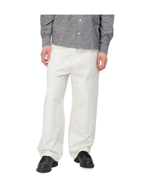 Carhartt White Mid-Rise Wide-Leg Jeans for men