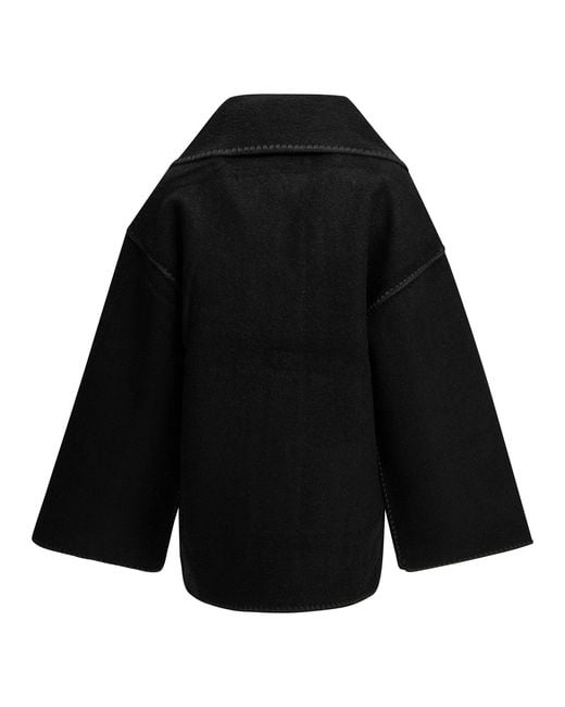 Totême Black Short Wool Coat