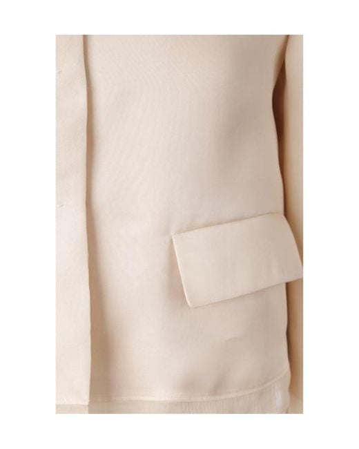 Prada Natural Logo-Print Silk Jacket