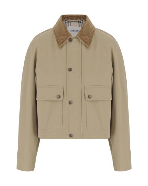 Burberry Natural Press-Stud Cropped Jacket