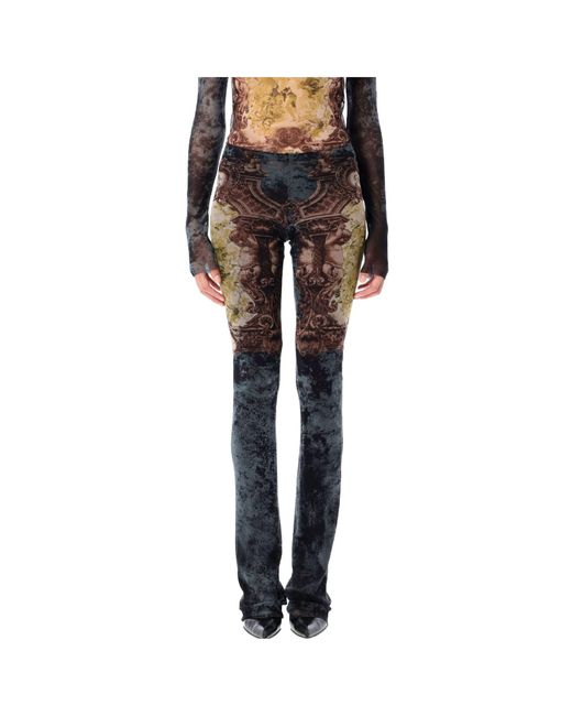 Jean Paul Gaultier Black Medallion Mesh Pant