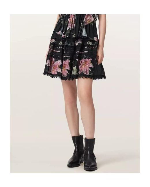 AllSaints Black Printed Skirt