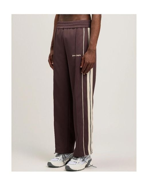 Palm Angels Brown Logo Stripe Track Pants for men