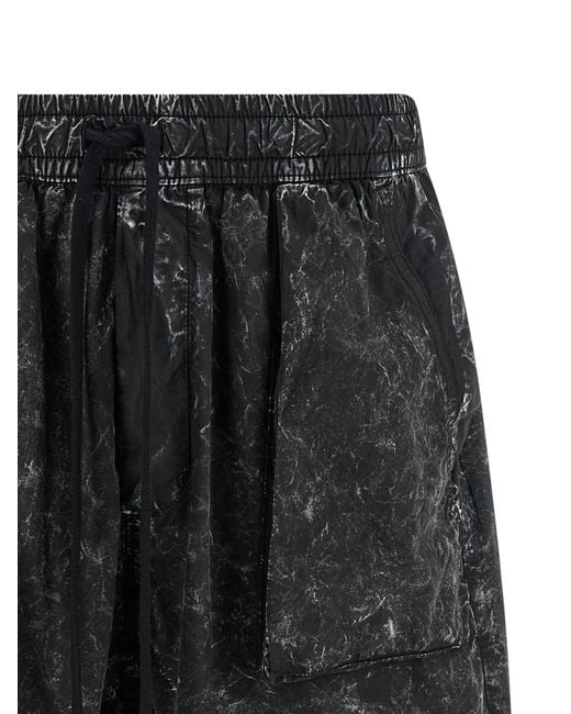 Thom Krom Black 37 Marble Effect Bermuda Shorts for men