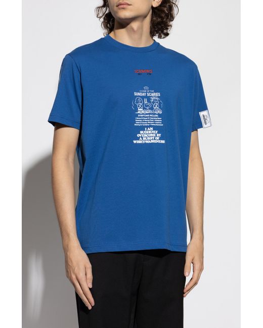 Iceberg Blue Round-Neck Printed T-Shirt for men