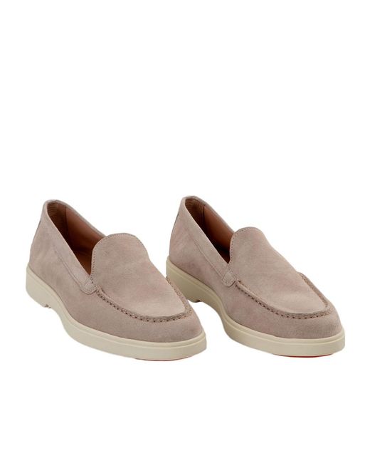 Santoni Gray Logo Moulded Loafers