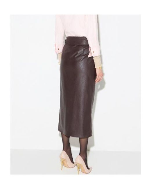 Elisabetta Franchi Brown Skirt With Sash Belt