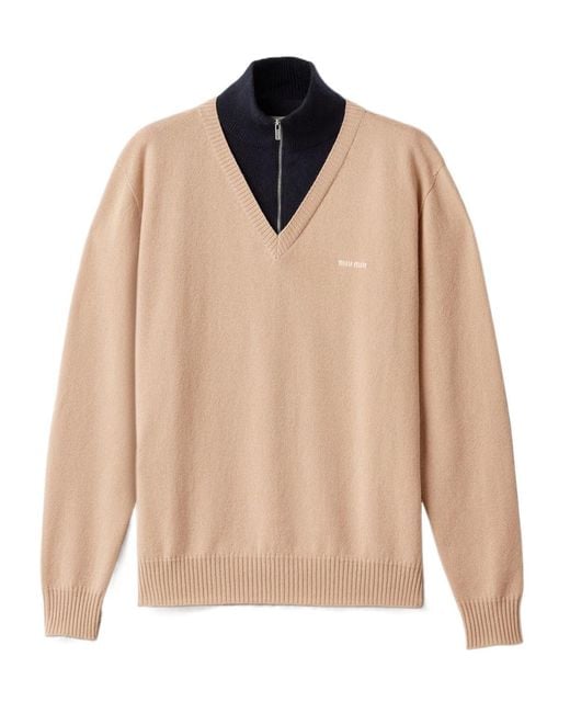 Miu Miu Natural Cashmere Turtleneck Sweater