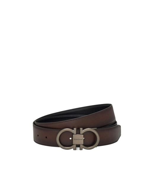 Ferragamo White Reversible And Adjustable Gancini Belt for men