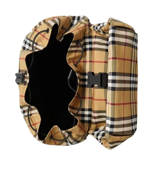 Burberry Multicolor Murray Archive Check Drawstring Fasten Backpack for men