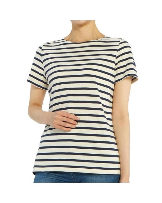 Saint James Blue Striped Graphic T-Shirt