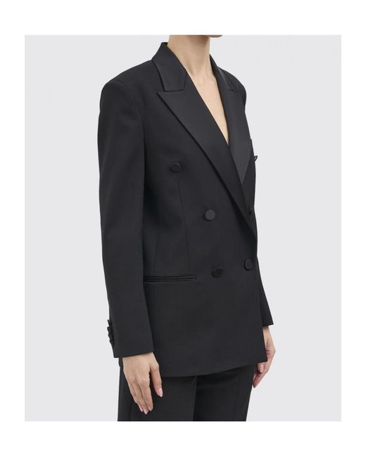 Dondup Black Double-Breasted Blazer