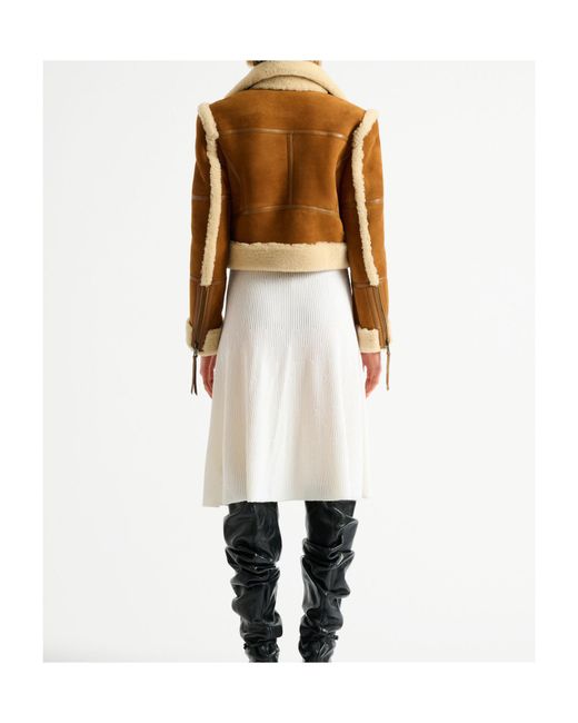 Balmain Metallic Shearling Biker Jacket